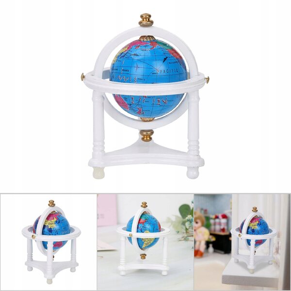 Mini Globo Decorativo per Casa delle Bambole Scala 1/12 in Legno e Plastica
