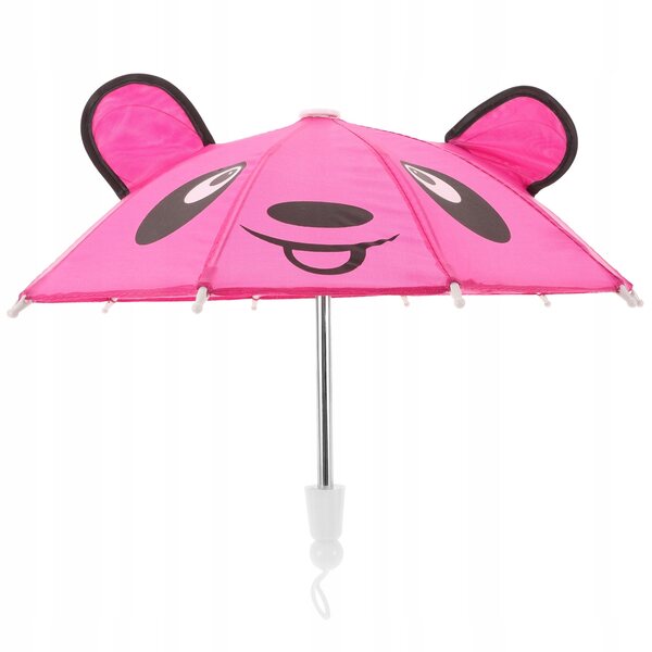 Mini parasole rosa in metallo per casa delle bambole, accessorio realistico