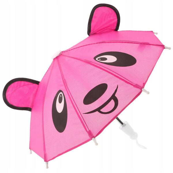 Mini parasole rosa in metallo per casa delle bambole, accessorio realistico