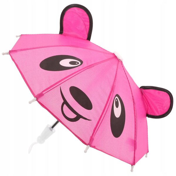 Mini parasole rosa in metallo per casa delle bambole, accessorio realistico