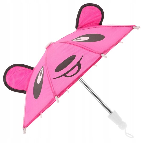 Mini parasole rosa in metallo per casa delle bambole, accessorio realistico