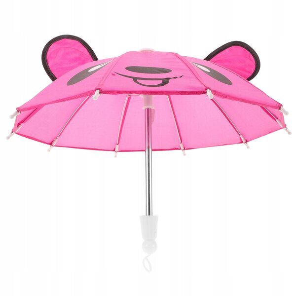 Mini parasole rosa in metallo per casa delle bambole, accessorio realistico