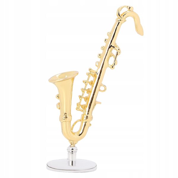 1:12 Mini-Saxophon aus Legierung für Puppenhaus, dekoratives Musikinstrument