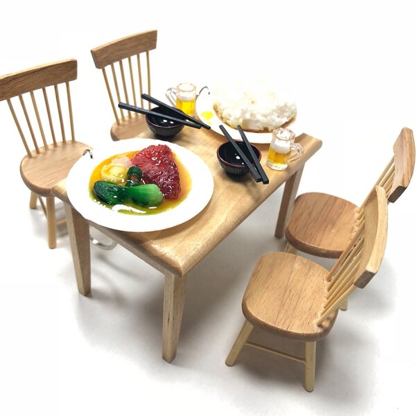 Modello Miniatura Sedia in Legno per Sala da Pranzo per Casa delle Bambole 1:12