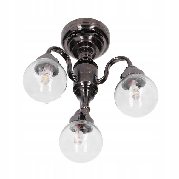 Mini Lampadario Retro 1:12 per Casa delle Bambole con Luci LED