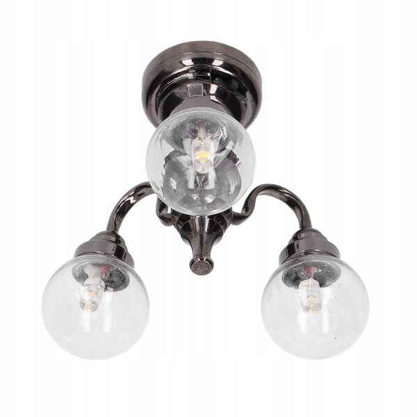 Mini Lampadario Retro 1:12 per Casa delle Bambole con Luci LED