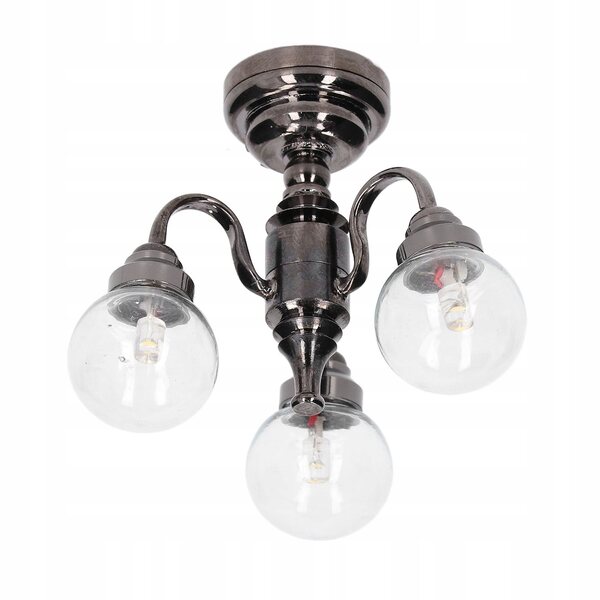 Mini Lampadario Retro 1:12 per Casa delle Bambole con Luci LED