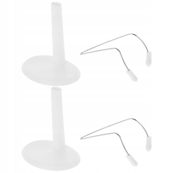 Set 2 supporti bianchi per bambole, base stabile in plastica versatile