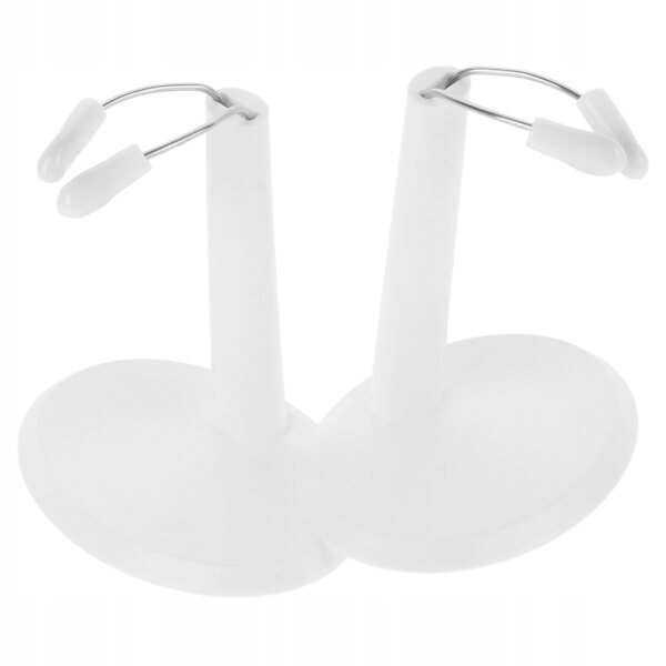 Set 2 supporti bianchi per bambole, base stabile in plastica versatile
