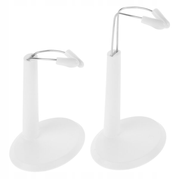 Set 2 supporti bianchi per bambole, base stabile in plastica versatile