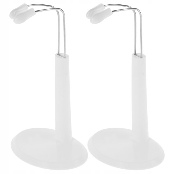 Set 2 supporti bianchi per bambole, base stabile in plastica versatile