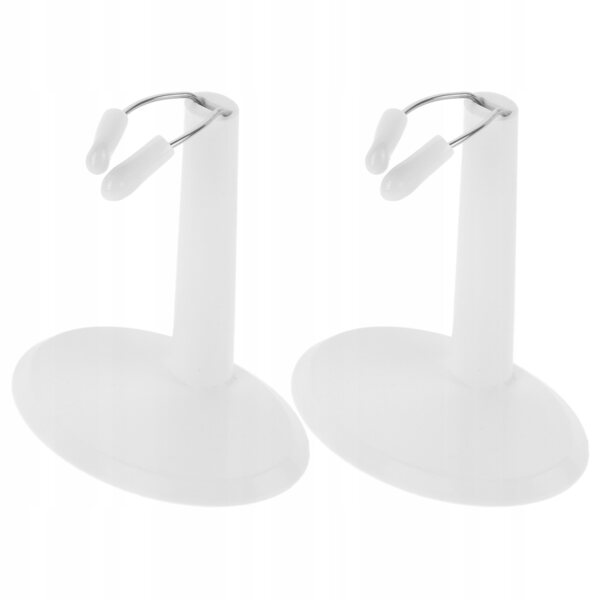 Set 2 supporti bianchi per bambole, base stabile in plastica versatile