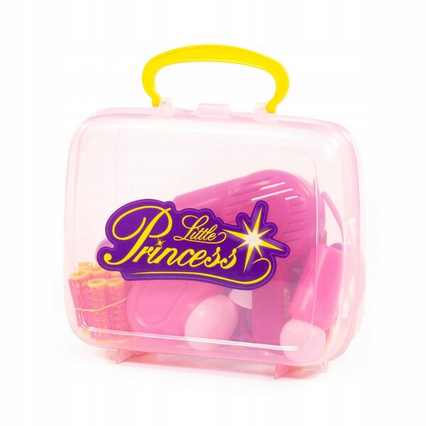 Prinzessinnen-Set für kleine Mädchen mit rosa Etui und Frisurenzubehör