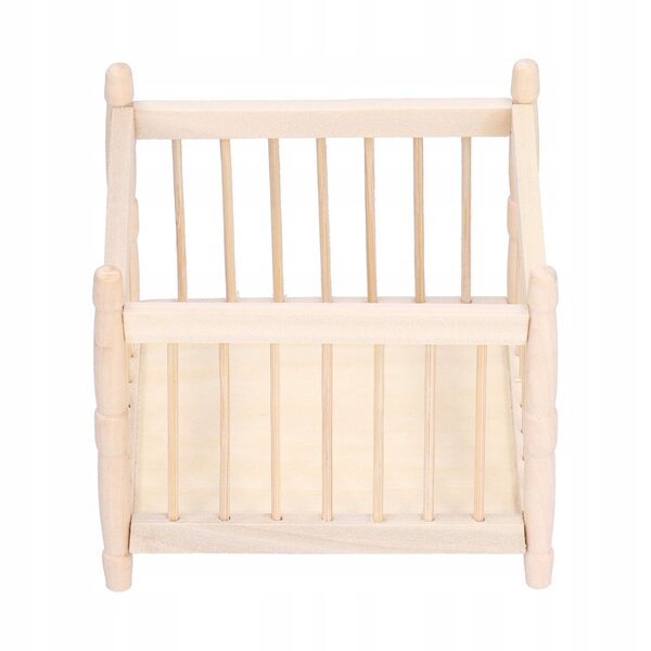 Puppenhaus 1:12 aus Holz: kompaktes und sicheres Schaukelbett für Puppen