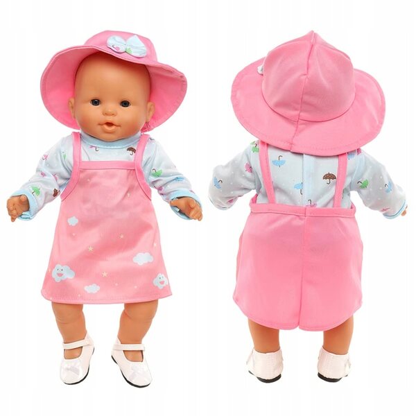 Kleidung für Puppen 35-43 cm Rosa aus weichem Stoff