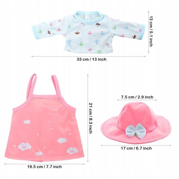 Kleidung für Puppen 35-43 cm Rosa aus weichem Stoff