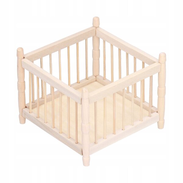Letto 1:12 della casa delle bambole, culla in legno, sicura per il bambino