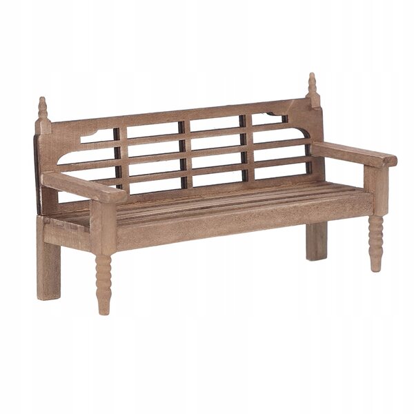 Miniatura panca da giardino 1:12 in legno di acero naturale non verniciata