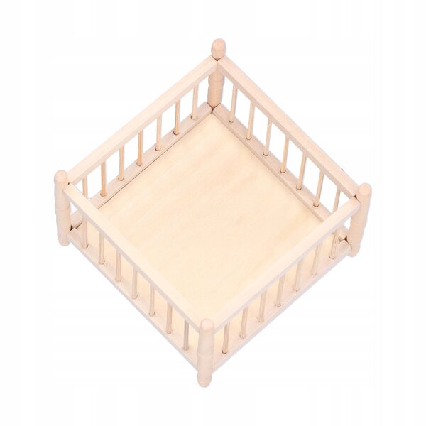 Holzschaukel für Puppenhaus im Maßstab 1:12, Mini-Puppenbett
