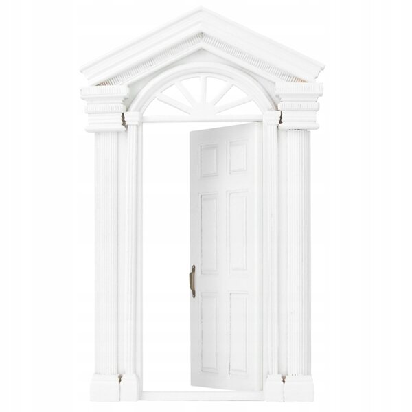 Mini porta in legno bianca per casa delle bambole 1:12 - decorazione e accessorio
