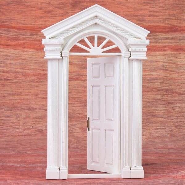 Mini porta in legno bianca per casa delle bambole 1:12 - decorazione e accessorio