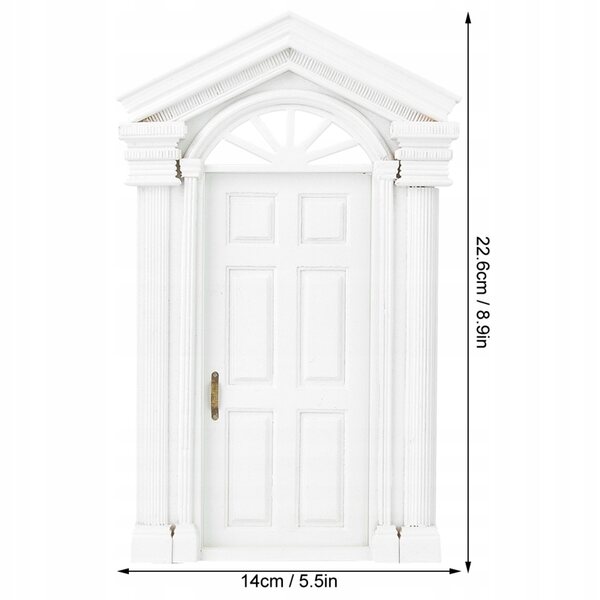 Mini porta in legno bianca per casa delle bambole 1:12 - decorazione e accessorio