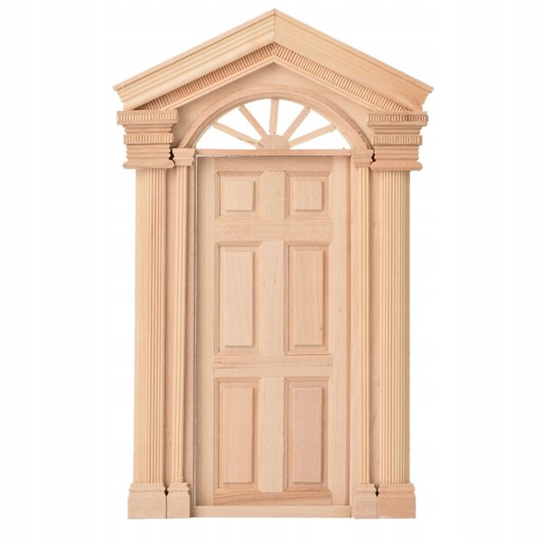 1:12 domek dla lalek Mini drewniane drzwi z wieżą dla lalek DIY S4