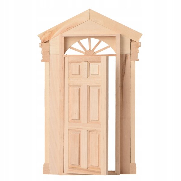 1:12 domek dla lalek Mini drewniane drzwi z wieżą dla lalek DIY S4