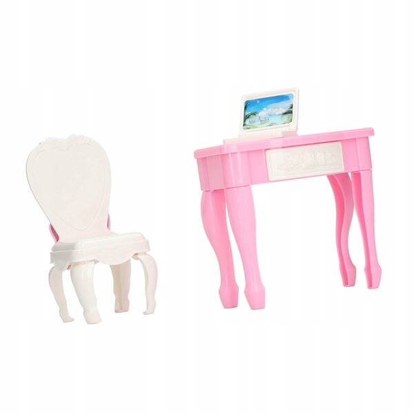 1:12 Miniaturmöbelset mit Laptoptisch und Stühlen für Puppenhaus