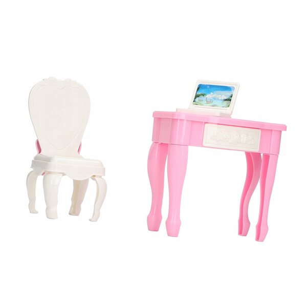 1:12 Miniaturmöbelset mit Laptoptisch und Stühlen für Puppenhaus
