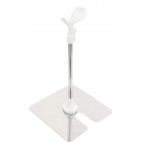 Stativo bianco in acciaio inox per esposizione bambole e action figure