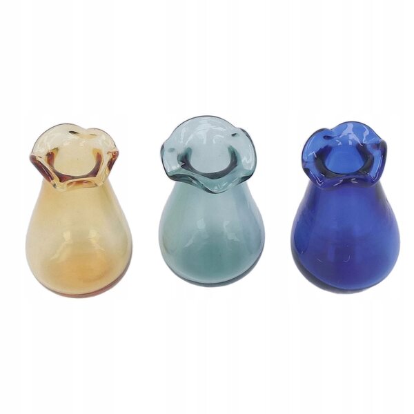 Set 3 Mini Vasi in Vetro per Casa delle Bambole Decorativi e Realistici
