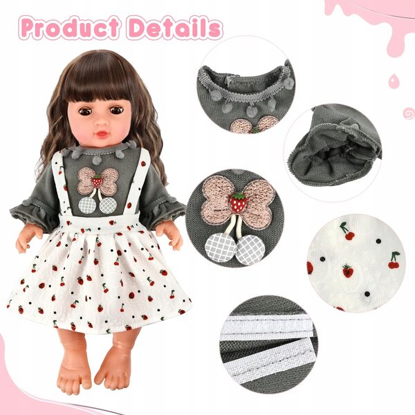 Kleidung für neugeborene Puppen 35-45 cm aus Stoff, Accessoires für Kinder ab 3 Jahren