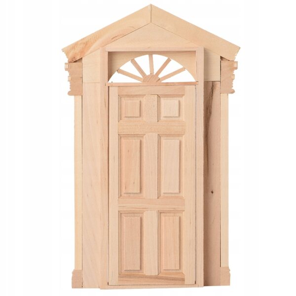 Miniatura Casa delle Bambole 1:12 con Porta in Legno e Torre - Decorazione Artigianale