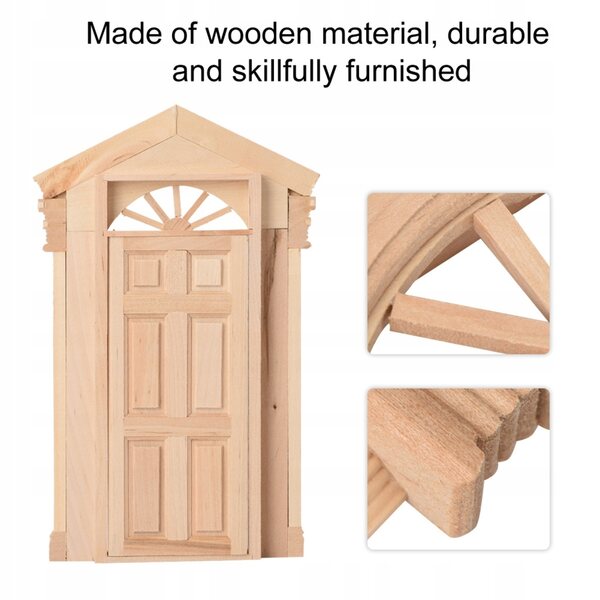 Miniatura Casa delle Bambole 1:12 con Porta in Legno e Torre - Decorazione Artigianale
