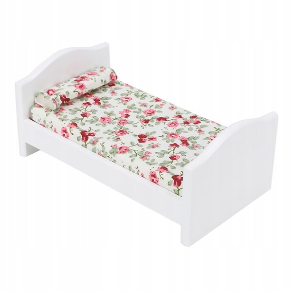 Mini letto in legno per casetta delle bambole, mobili realistici e portatili