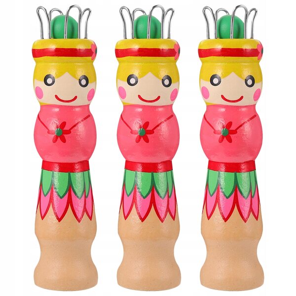 Set 3 Lalline in Legno per Maglia Facile e Creativa - Strumenti per Bambini
