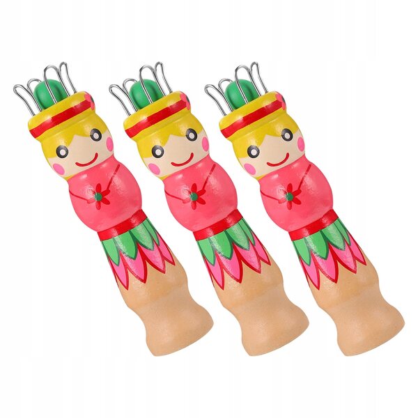 Set 3 Lalline in Legno per Maglia Facile e Creativa - Strumenti per Bambini