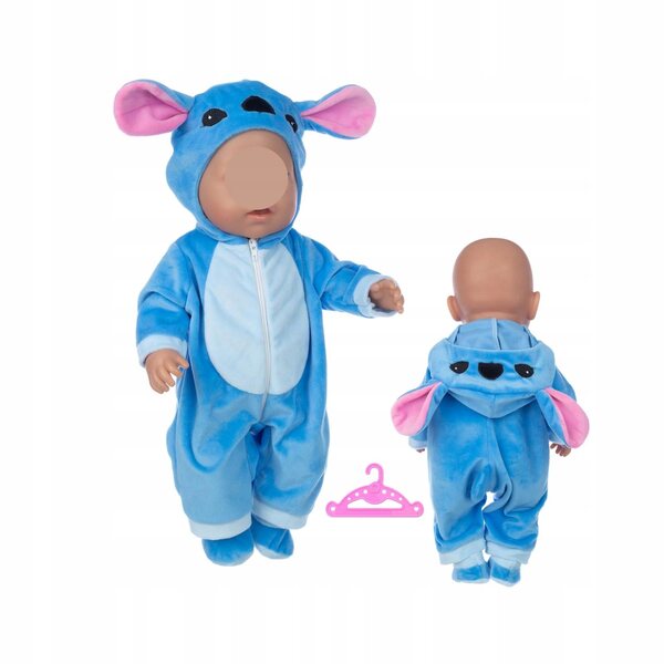 Blaues Kleid für Puppen 35–43 cm – elegantes Stoffkleid für Kinder ab 3 Jahren