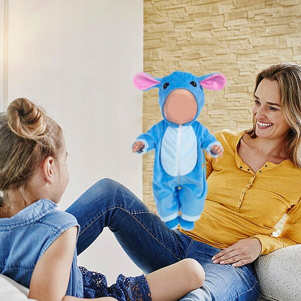 Blaues Kleid für Puppen 35–43 cm – elegantes Stoffkleid für Kinder ab 3 Jahren
