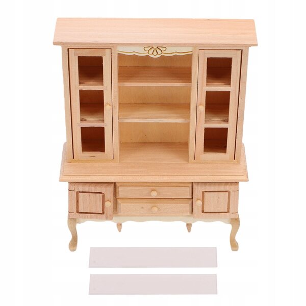 Miniatura mobile per bambole in legno non verniciato scala 1:12, dettaglio realistico