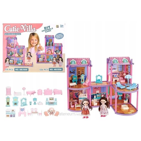 Carina Villa Puppenhaus mit Möbeln und Zubehör für Kinder ab 3 Jahren