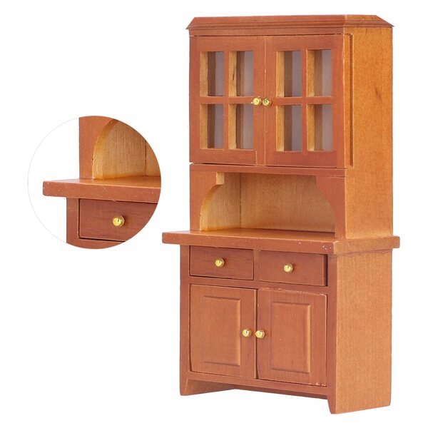 Miniatura Szafka Drewniana 1:12 per Casa delle Bambole, Design Tradizionale