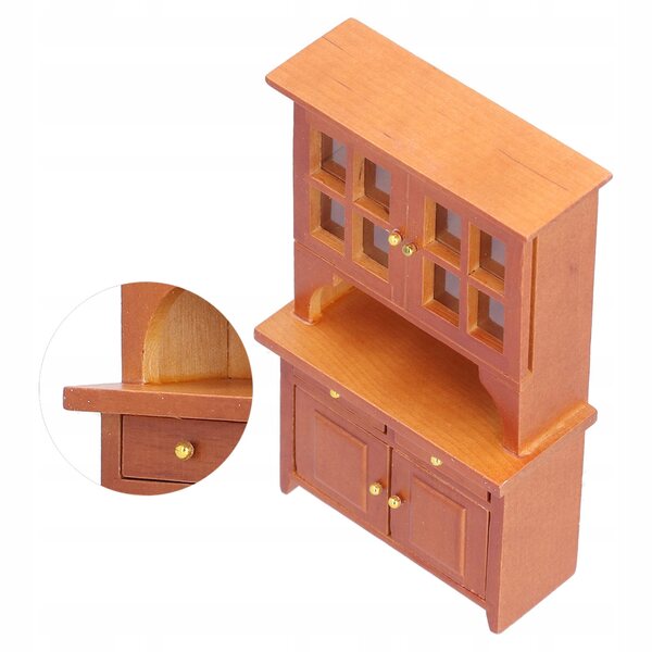 Miniatura Szafka Drewniana 1:12 per Casa delle Bambole, Design Tradizionale