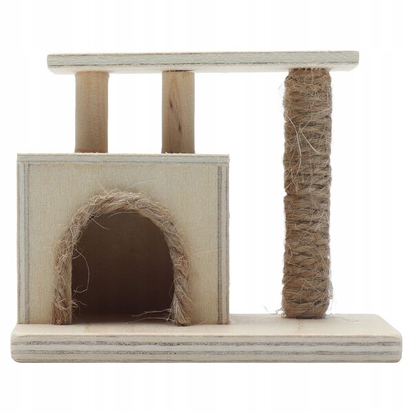 Mini casa per gatti in scala 1:12 per bambole, decorazione dettagliata e realistica