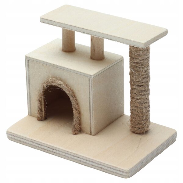 Mini casa per gatti in scala 1:12 per bambole, decorazione dettagliata e realistica