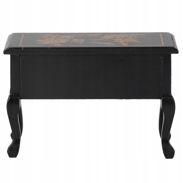 Mini Scrivania in Legno Vintage 1:12 per Casa delle Bambole con 3 Cassetti