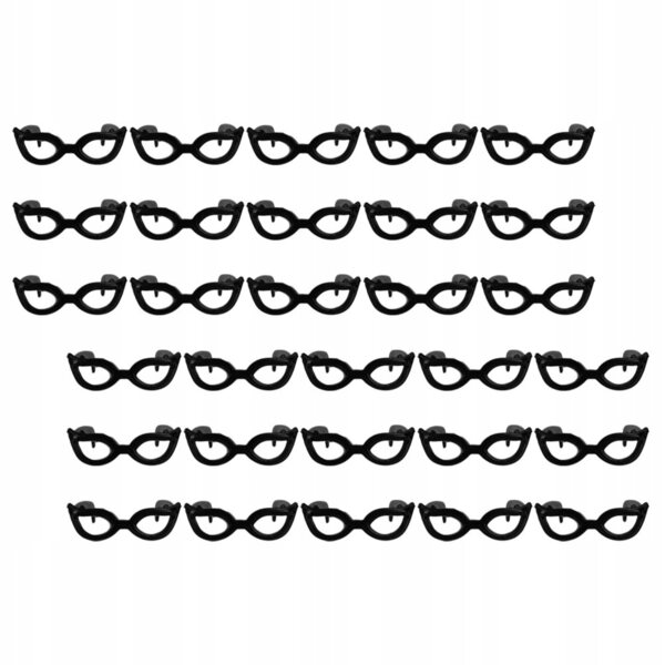 60 schwarze Kunststoffgläser für Miniaturpuppen, Kindermode-Accessoires