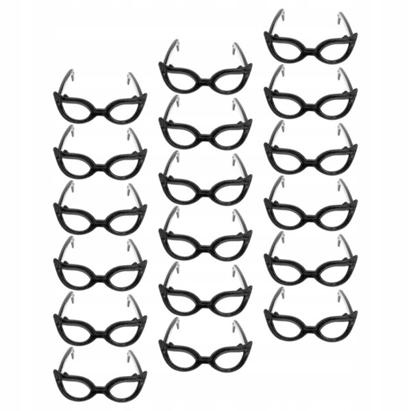 60 schwarze Kunststoffgläser für Miniaturpuppen, Kindermode-Accessoires