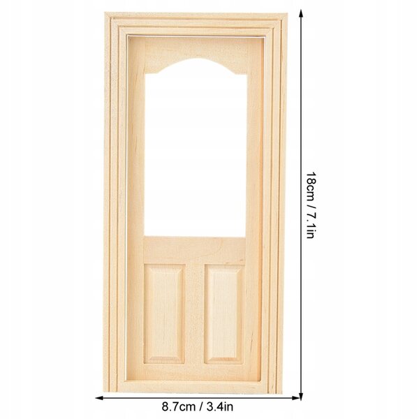 DIY Mini-Holztür für 1:12 Puppenhauszubehör, stilvolle Dekoration